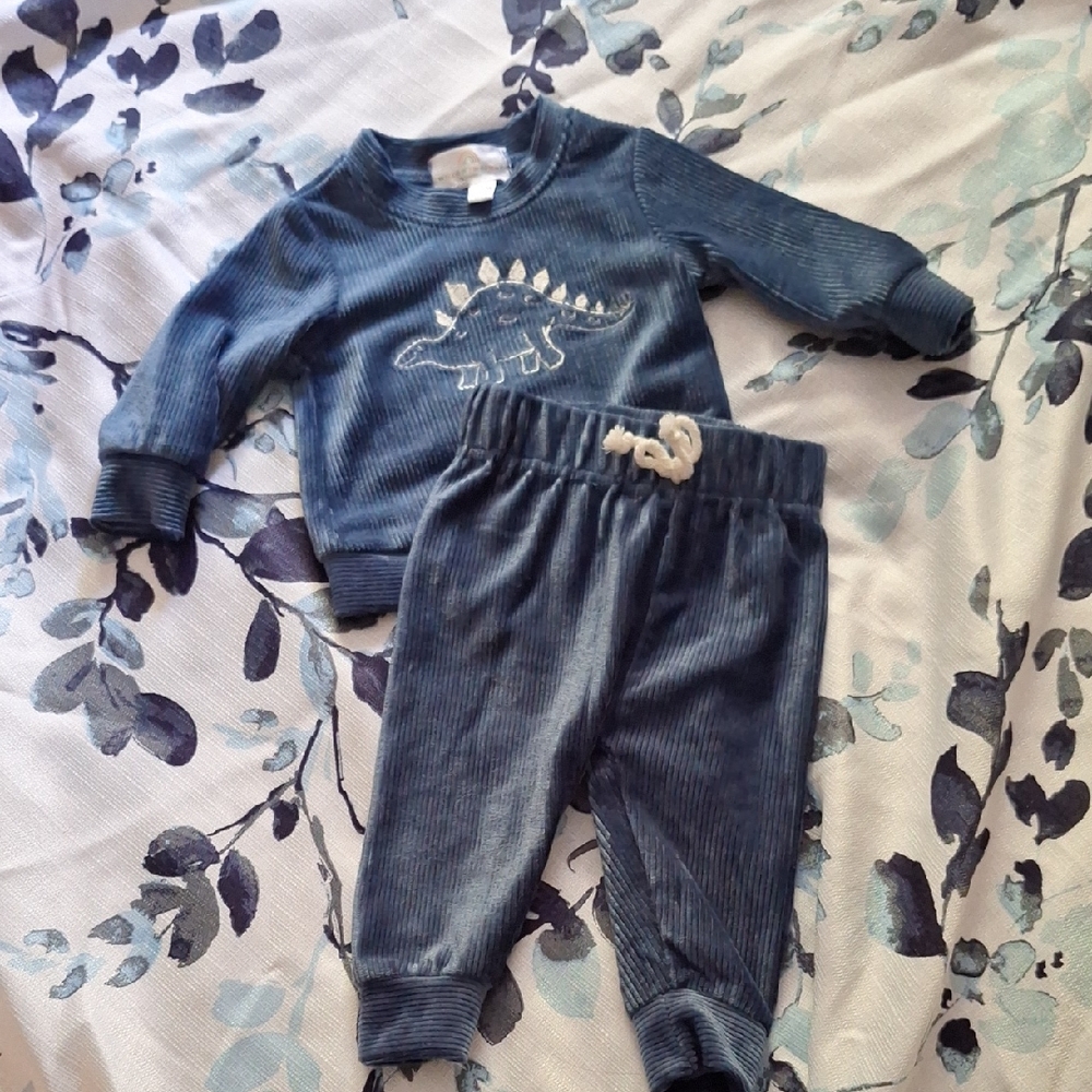 Blue Dinosaur Baby Outfit